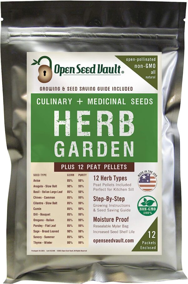 Variety Pack Herb Garden Seeds | Basil, Cilantro, Parsley & More